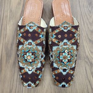 MYSTIQUE Leather Flats in Moroco color Slip on Style #MA01 Size-9 NWT